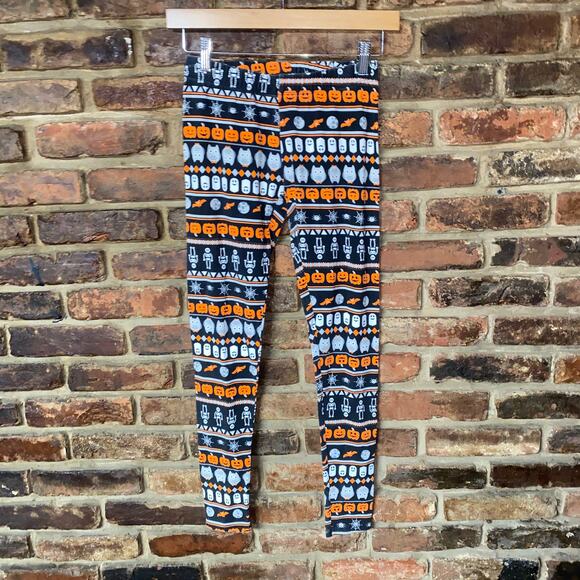No Boundaries Black Orange Halloween Leggings Women's Size Small - Picture 1 of 4